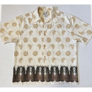 HAVANA - Men's Vintage 90's Pineapple Classic Fit Short Sleeve Shirt - X-Large